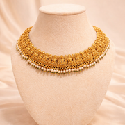 Sri Lakshmi Emerald Pearl Grand Necklace
