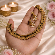 Lakshmi kaasu malai with earrings