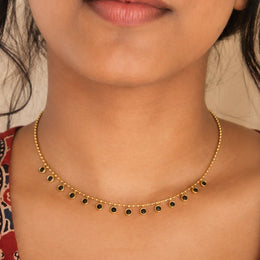 Black Pearl clusters- Anti tarnish Necklace