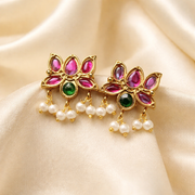 RUBY LOTUS CHARM NECKLACE SET