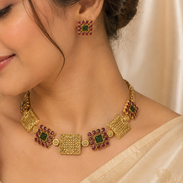 Kusuma Ruby emerald necklace