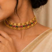 Manohari coin choker with Earrings