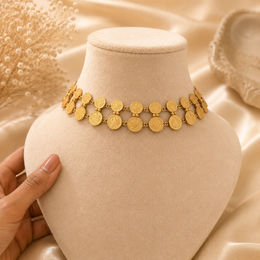 Double layered coin choker / Necklace