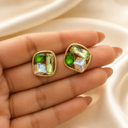 Emerald Aura Anti-tarnish Ear stud