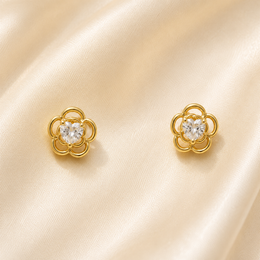 Roselle ear studs - Anti Tarnish stainless steel