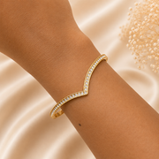Vera chevron cuff - Anti tarnish Bracelet