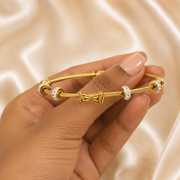 Bella Bow Bangle cuff -Anti tarnish