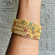 HARITHA RAKTHA STONE BANGLES (PACK OF 4)