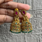 MOHINI ROYAL RUBY EMERALD JHUMKA
