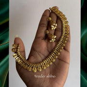 Lakshmi kaasu malai with earrings