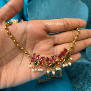 RUBY LOTUS CHARM NECKLACE SET