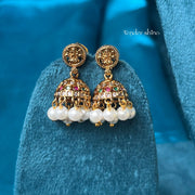 TINY PEARLS LAKSHMI JHUMKA