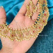 ROYAL RUBY GUTTAPUSALU NECKLACE SET
