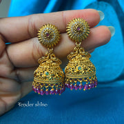 PINK PEARL MAYURA JHUMKA