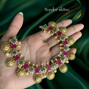 TEMPLE TREASURE RUBY COIN MALA