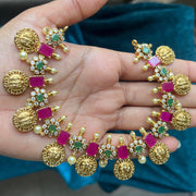 TEMPLE TREASURE RUBY COIN MALA