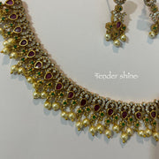 RAJARANI PEARL GUTTAPUSALU NECKLACE SET