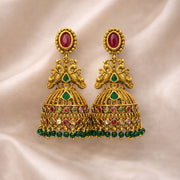 MOHINI ROYAL RUBY EMERALD JHUMKA