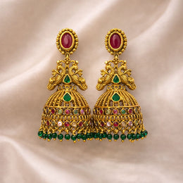 MOHINI ROYAL RUBY EMERALD JHUMKA