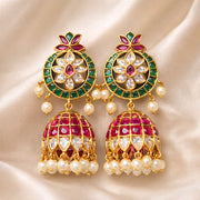 PINK AURA FLORAL JHUMKA