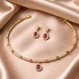 Ruby grace AD stone necklace