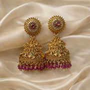 PINK PEARL MAYURA JHUMKA