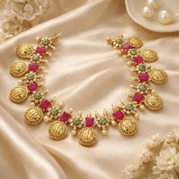 TEMPLE TREASURE RUBY COIN MALA