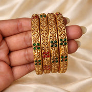 HARITHA RAKTHA STONE BANGLES (PACK OF 4)